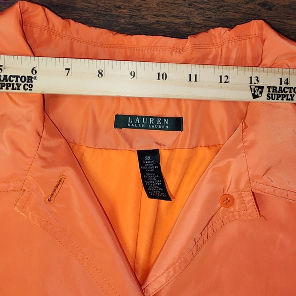 RALPH LAUREN Orange Logo Button Single Breasted Lightweight Trench Coat 3-XL - Picture 13 of 16